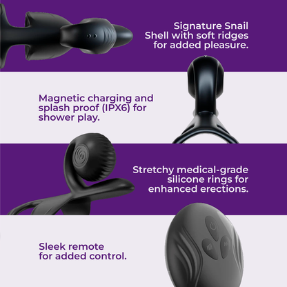 Snail Vibe SVibe Jovi Couples Ring Black by Amoreo Europe SL