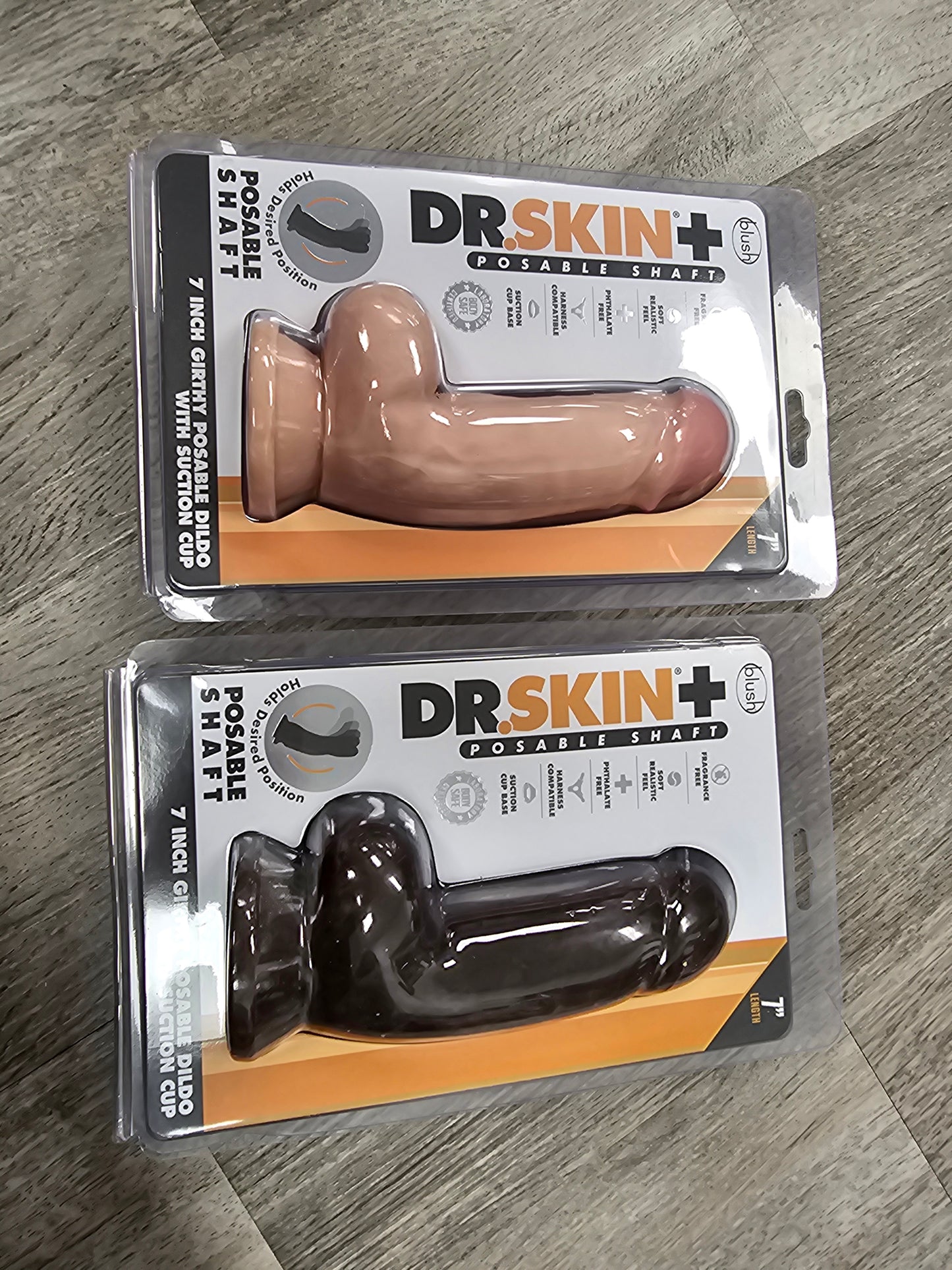 Dr Skin+ 7" GIRTHY Posable Dildo w Suction Cup by Blush Novelties