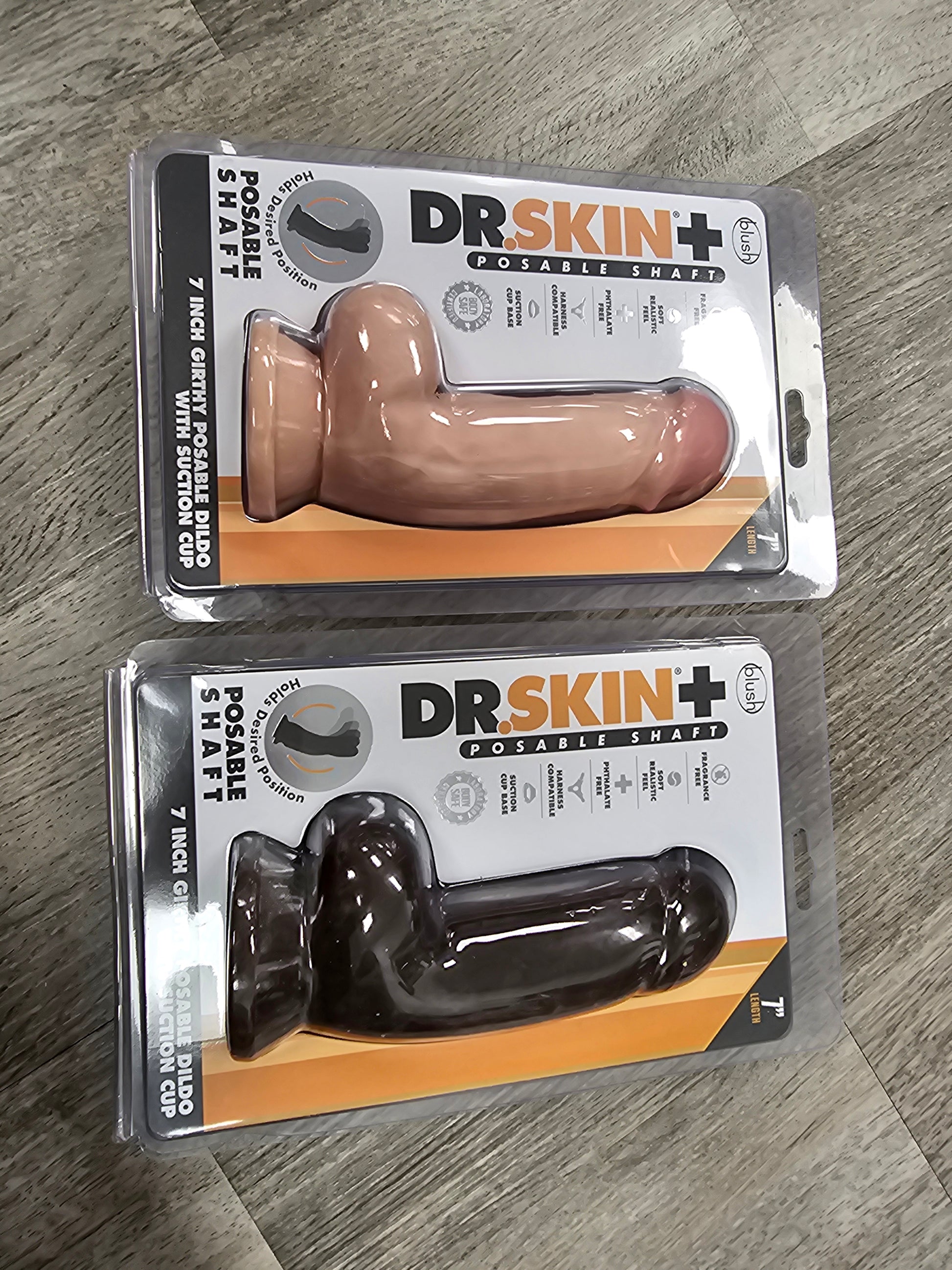 Dr Skin+ 7" GIRTHY Posable Dildo w Suction Cup by Blush Novelties