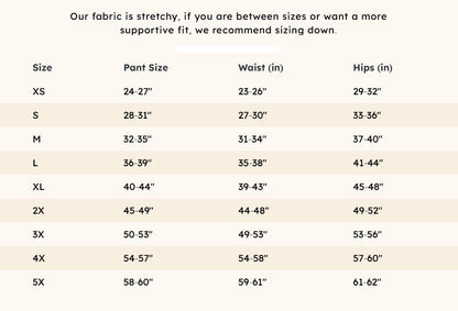 Shinesty men’s boxer briefs size guide — pants, waist and hip measurements in inches