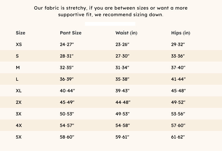 Shinesty men’s boxer briefs size guide — pants, waist and hip measurements in inches